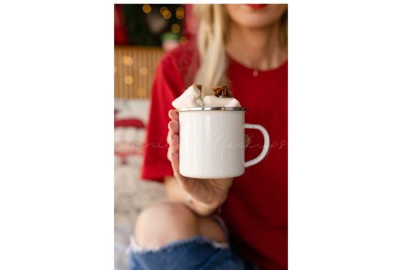 Christmas Camping Mug Mockup in Hands
