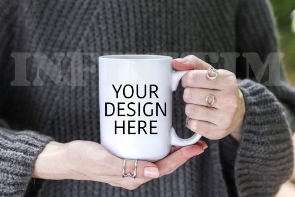 Coffee Mug Mockup 15 Oz Holding in Hands: Graphics and Mugs Amp