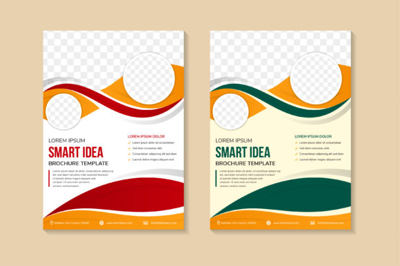 Cover Vertical Curve Orange Flyer: Graphics for Print Templates