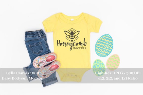 Easter 100B Baby Bodysuit Mockup Graphics