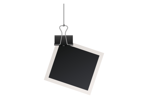 Empty Photo Mockup Hanging. Blank Pictur Graphics