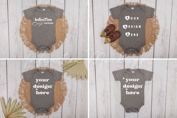 Grey Bella Canvas 100B Mockup Bundle: Graphics for Baby Amp Projects