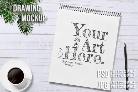 Large Sketching Pad Paper Pad PSD Mockup