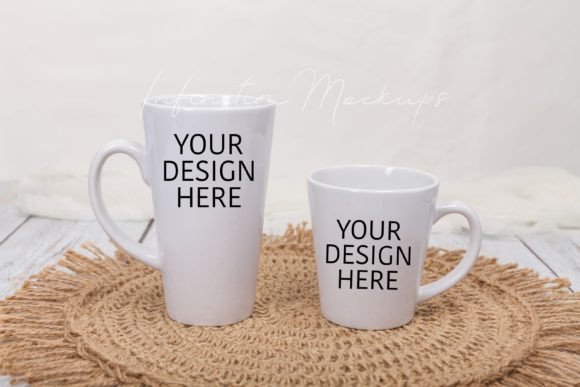 Latte Mug Size Mockup Two Mug Mock Up
