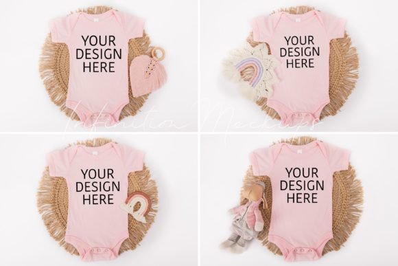 Pink Bella Canvas 100B Mockup Bundle: Graphics for Baby Amp Businesses