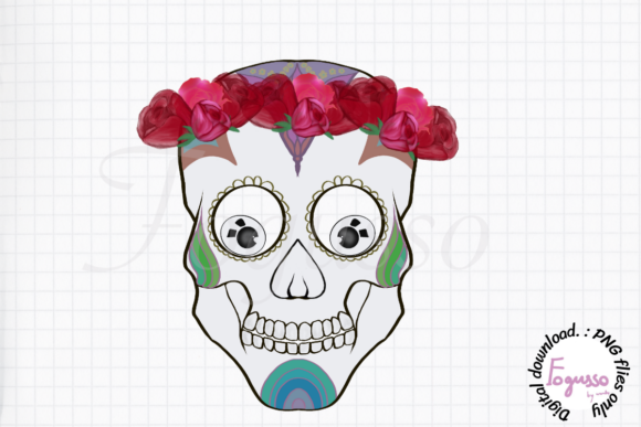 Skull Whit Rose Halloween Day Graphics