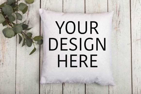Square Pillow Mockup Cover Mock Up
