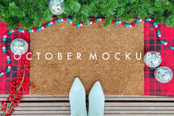 SVG Christmas Doormat Mockup: Graphics & Signage Amp