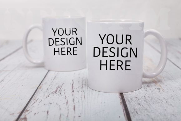 Two Mug Mockup Couple Cup Mock Up: Graphics & Mugs Amp