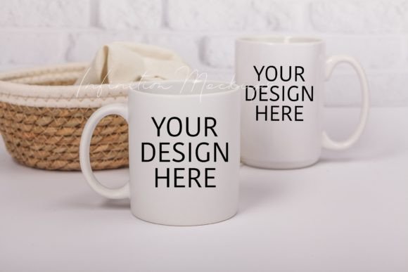 Two Mug Size Mockup 11oz and 15oz: Graphics and Mugs Amp