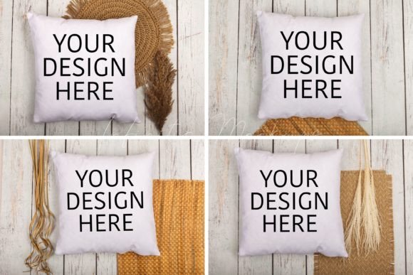 White Throw Pillow Mockup Bundle